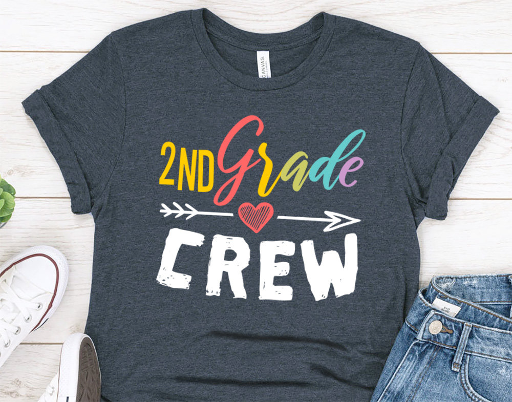 Second Grade Crew Teacher Shirt – Teacher Shirts – 2nd Grade Team Squad TShirt – 2nd Grade Teacher Gift T-Shirt – Second Grade Teacher Shirt